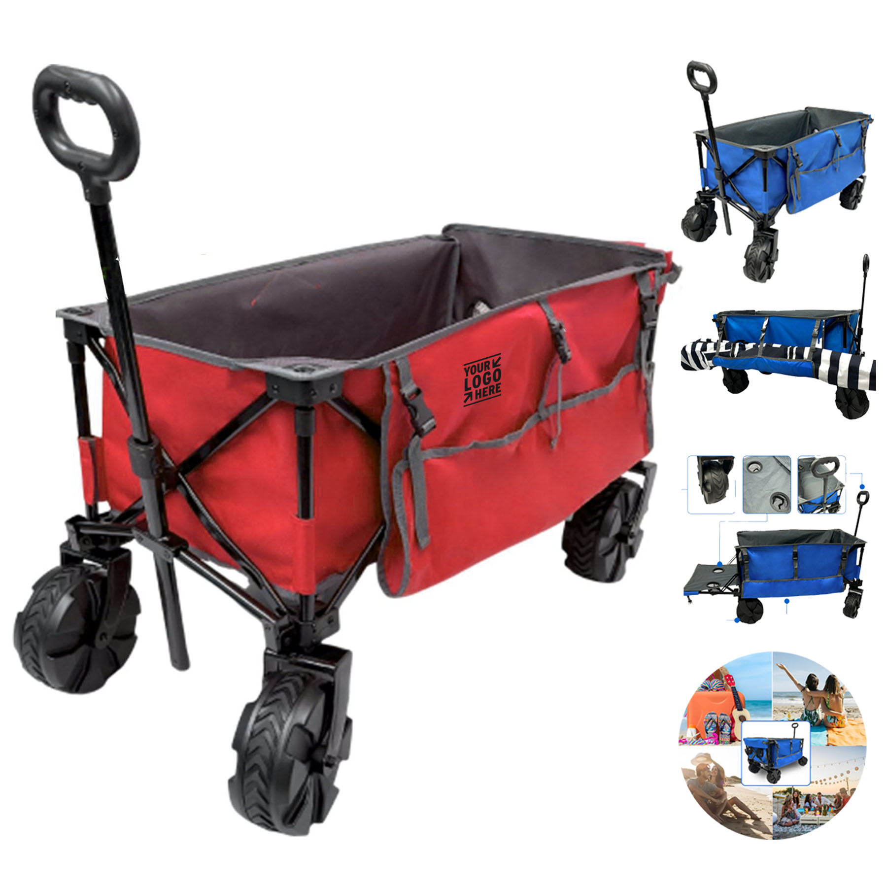 Portable Outdoor Cart with Sunshade Mounts