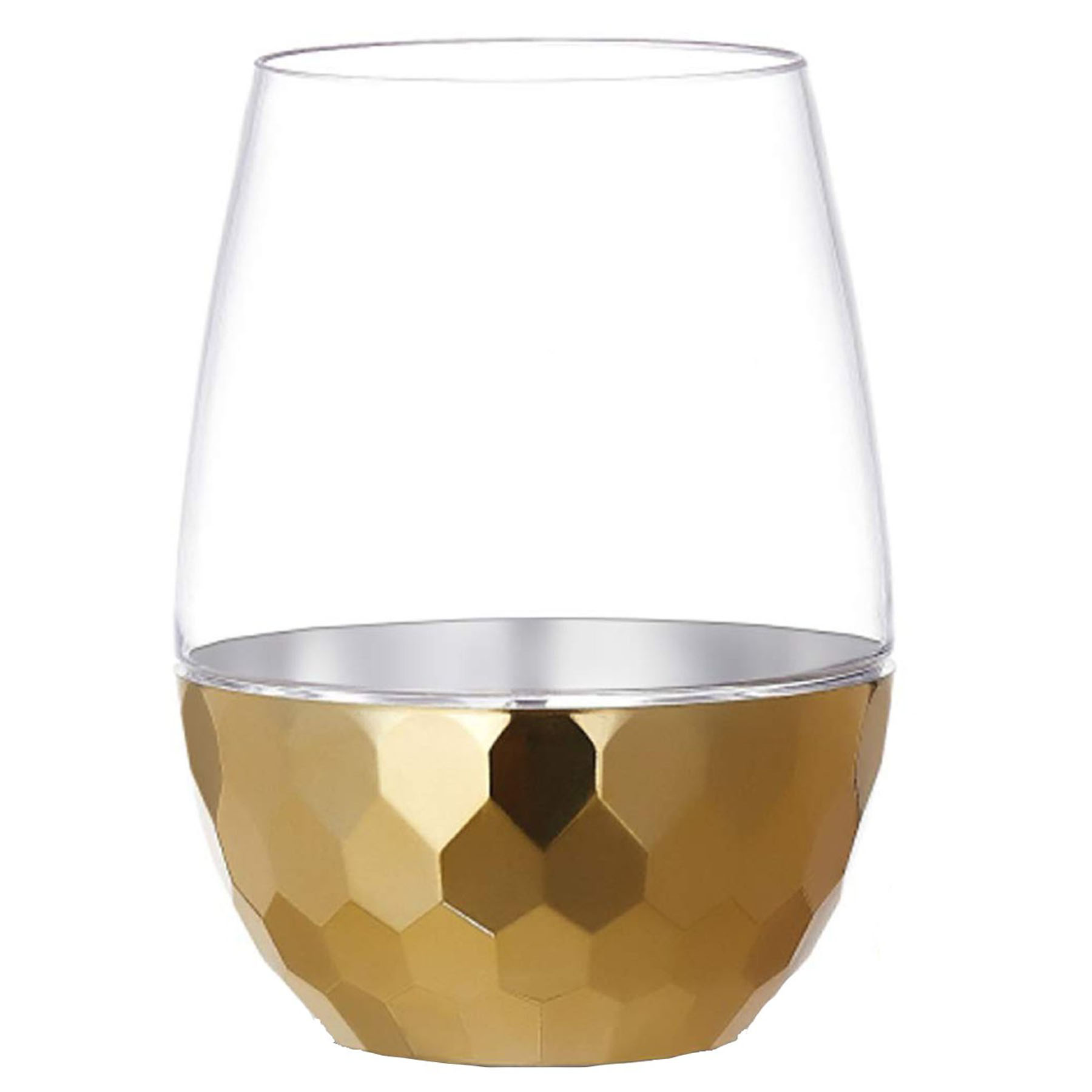 Golden Base Hammered Rocks Glass 2