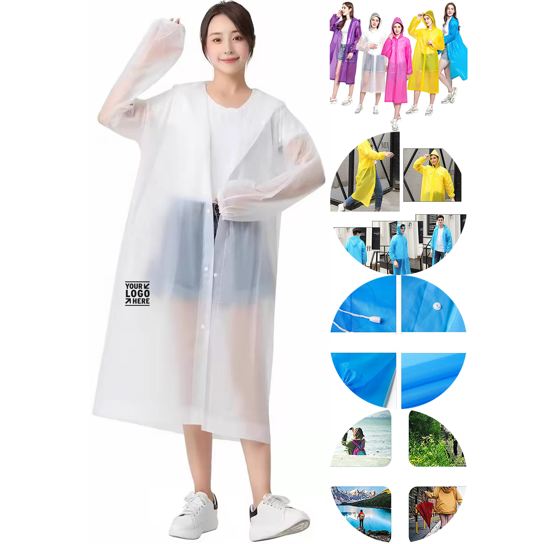 Compact Reusable Rain Poncho