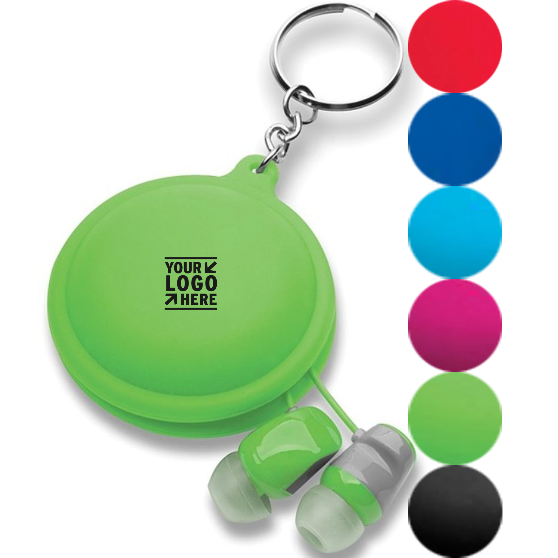 Flexible Silicone Earbud Holder with Key Ring