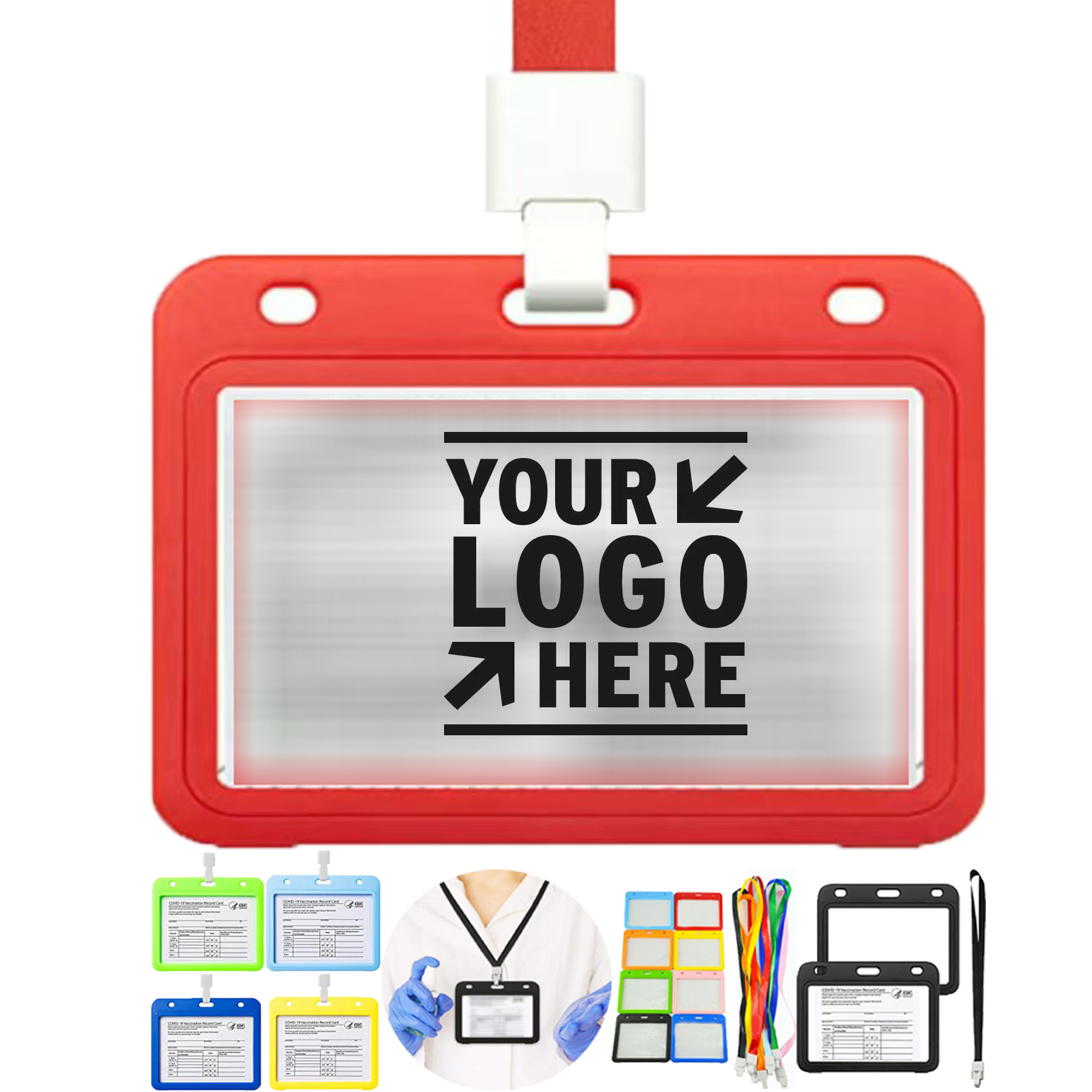 Vaccination Card Protector with Neck Strap