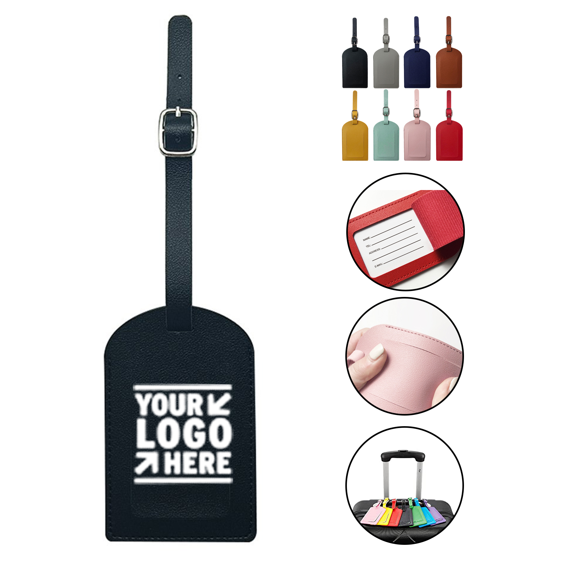 Fun Leather Luggage Tag for Travel