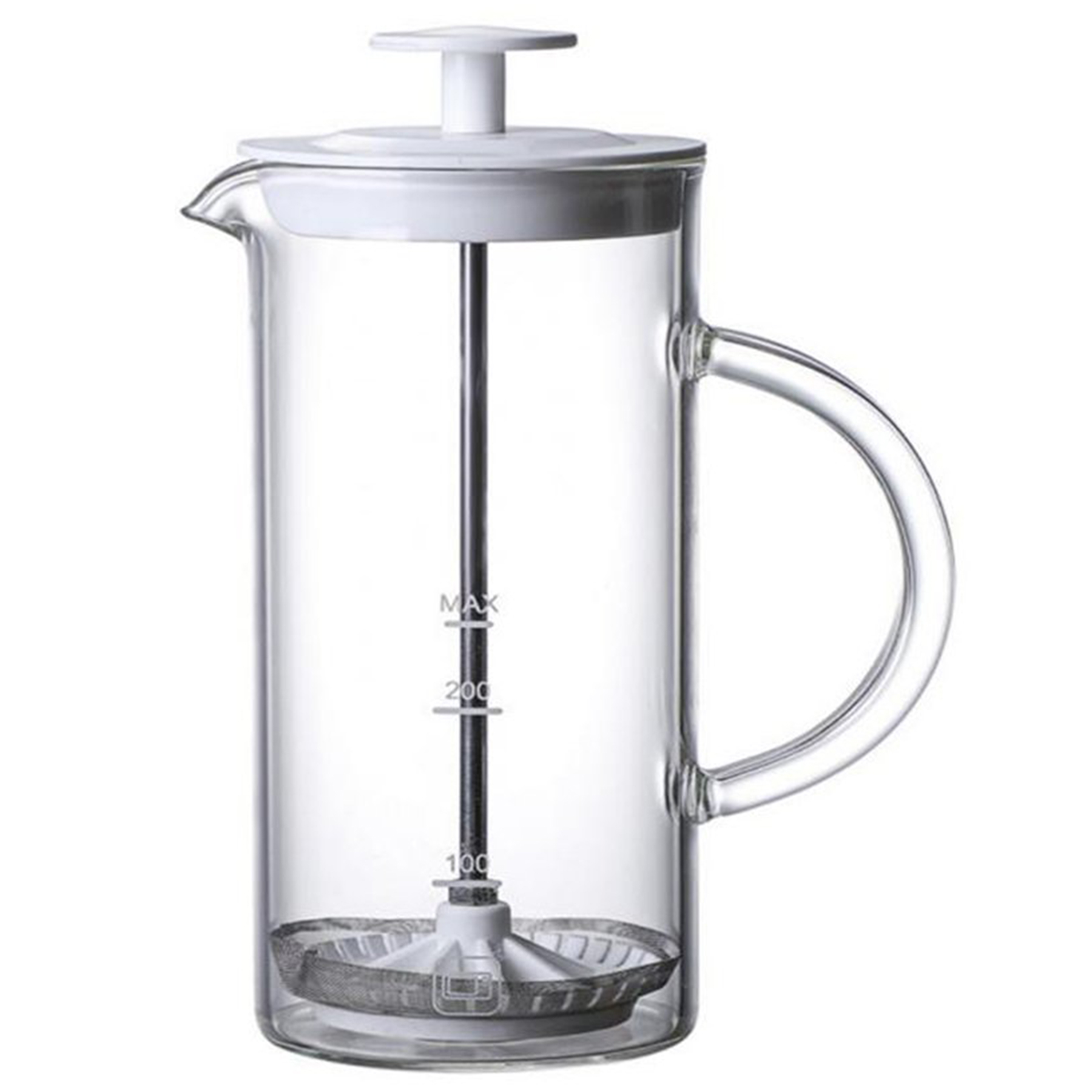 Manual Milk Frother Glass Coffee Pot 2