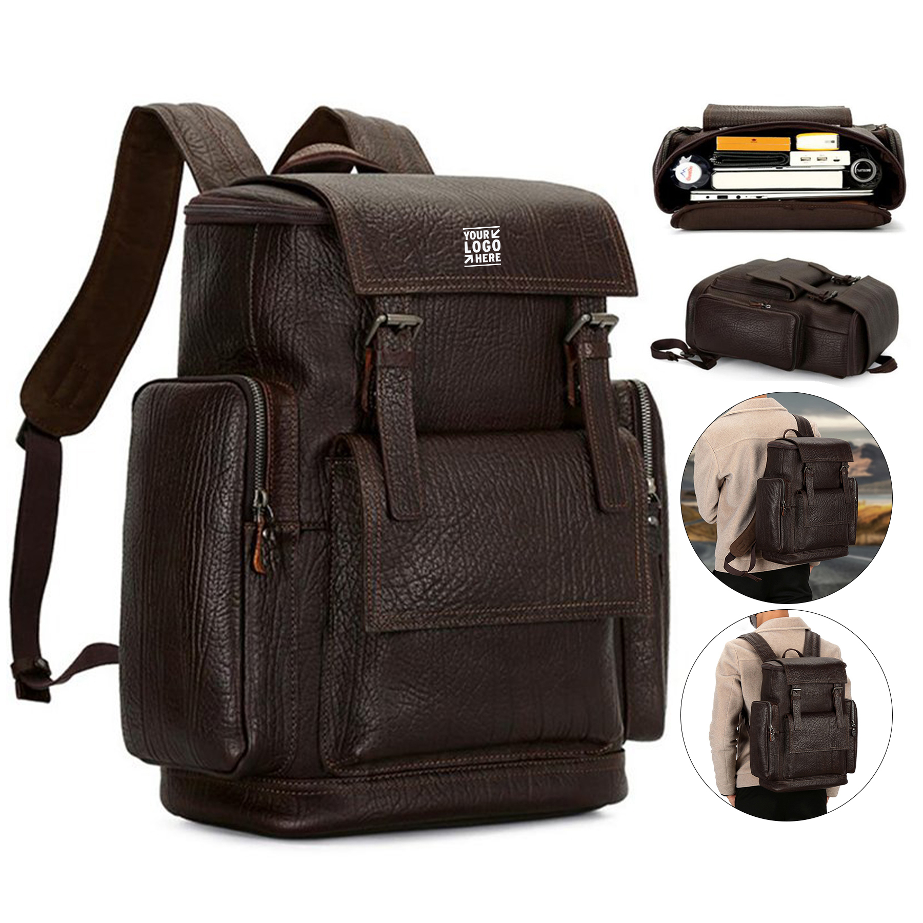 Premium Leather Men's Backpack