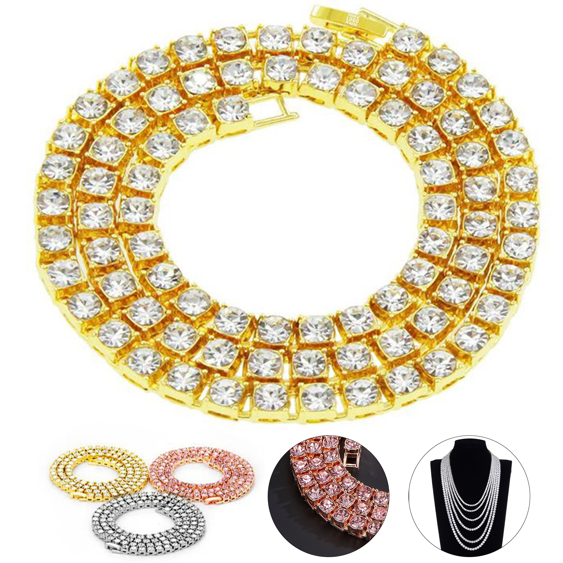 Sparkling Crystal Link Necklace