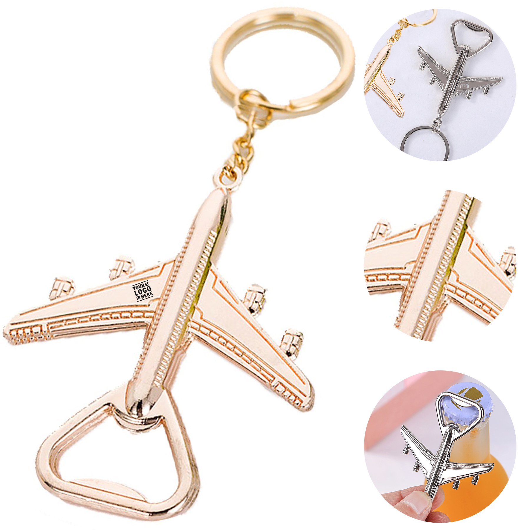 Aviation Style Bottle Opener Keychain