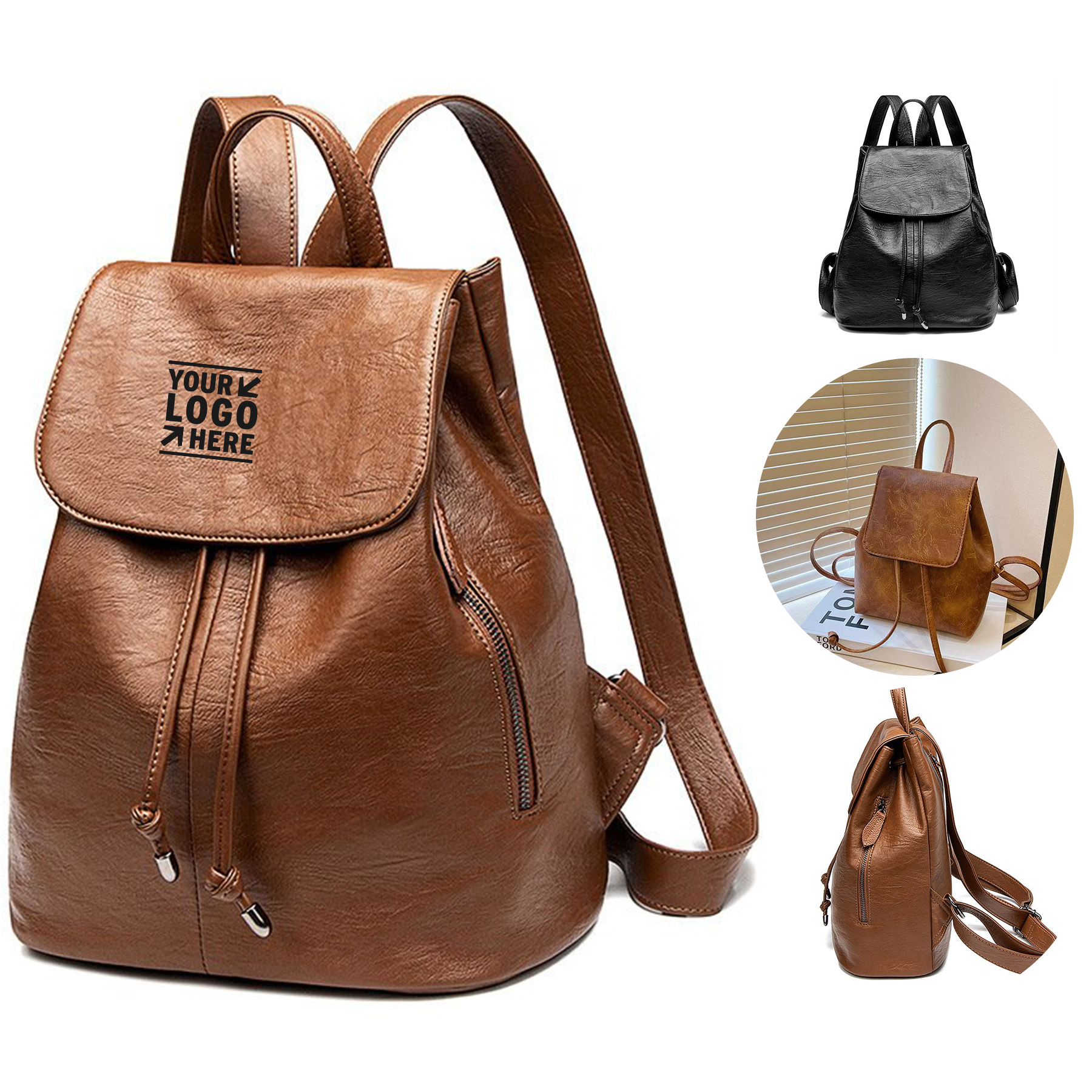 Classic Leather Travel Backpack