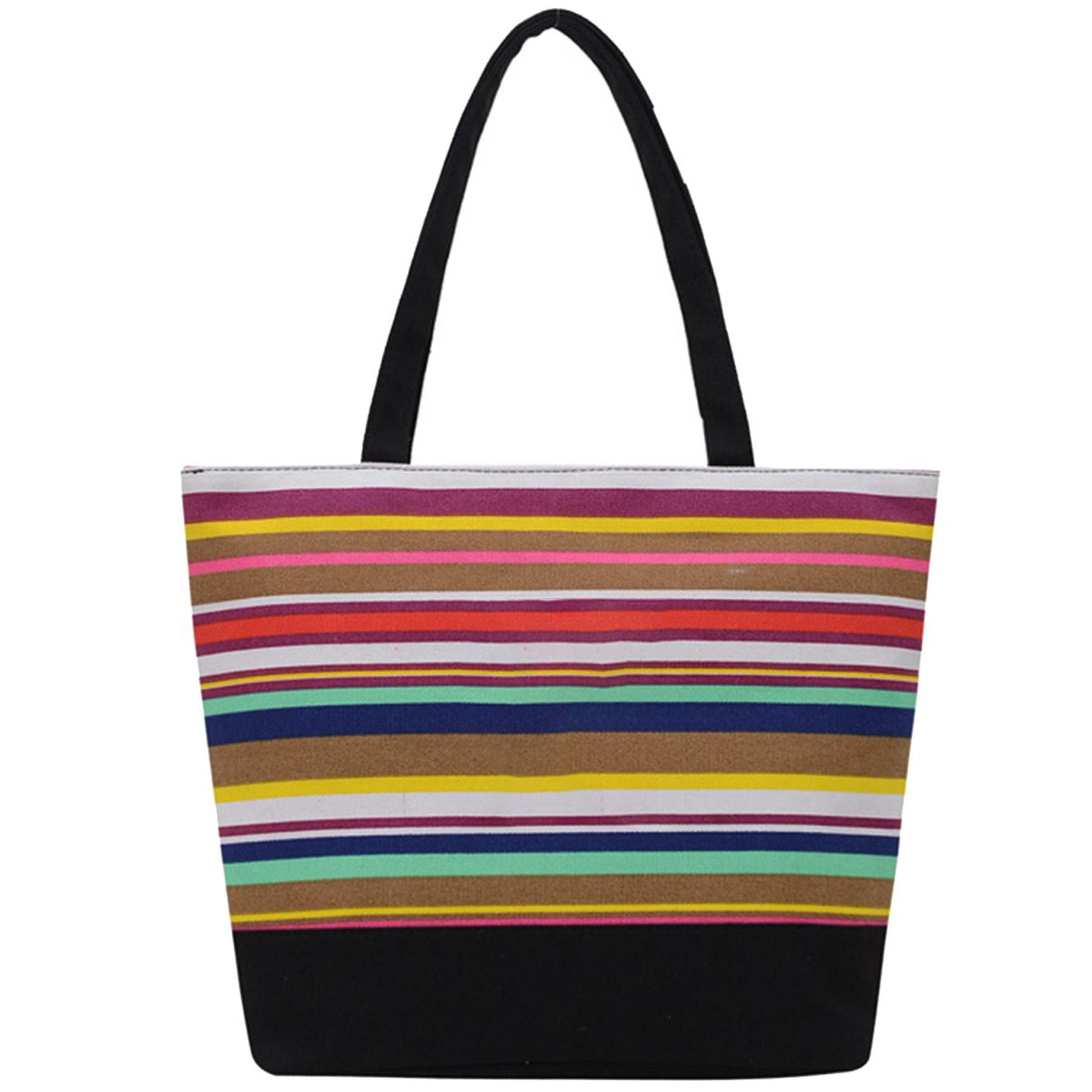 Colorful Striped Canvas Tote 2