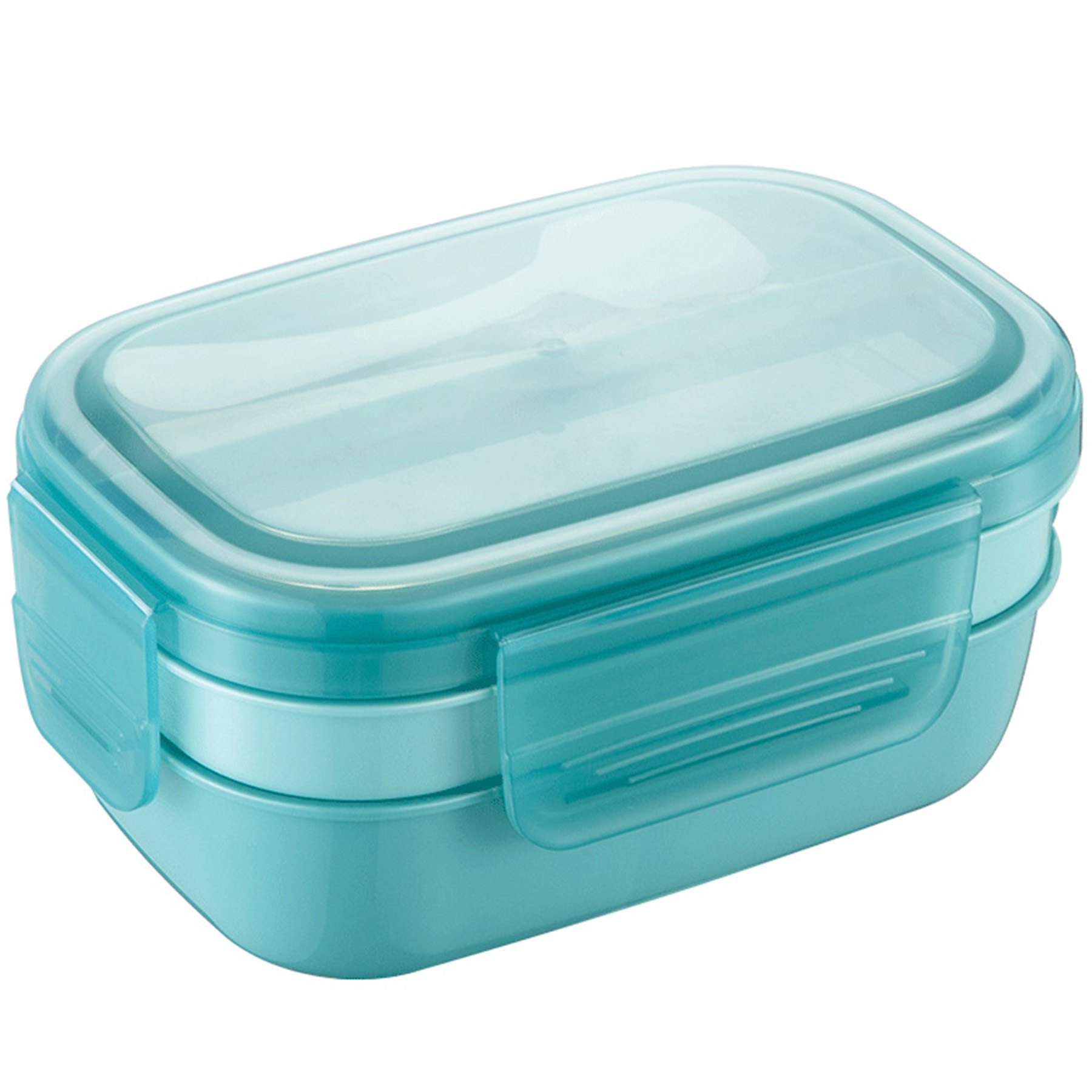 Multi-Compartment Meal Container with Utensils 2
