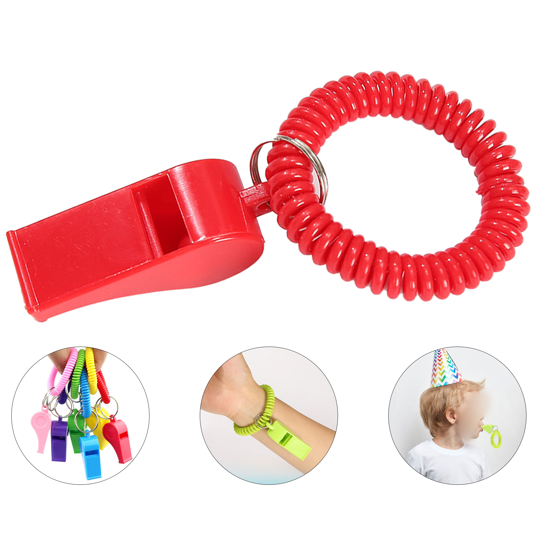 Coiled Safety Whistle Accessory