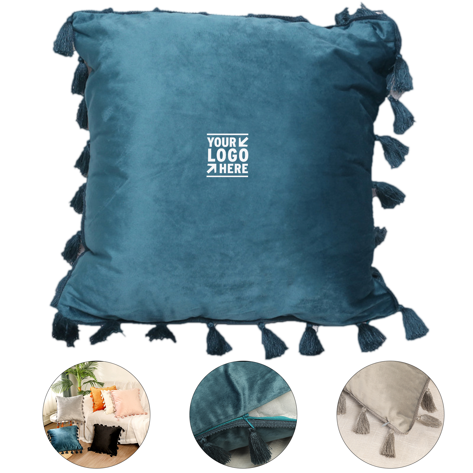 Luxury Velvet Tassel Decorative Pillow
