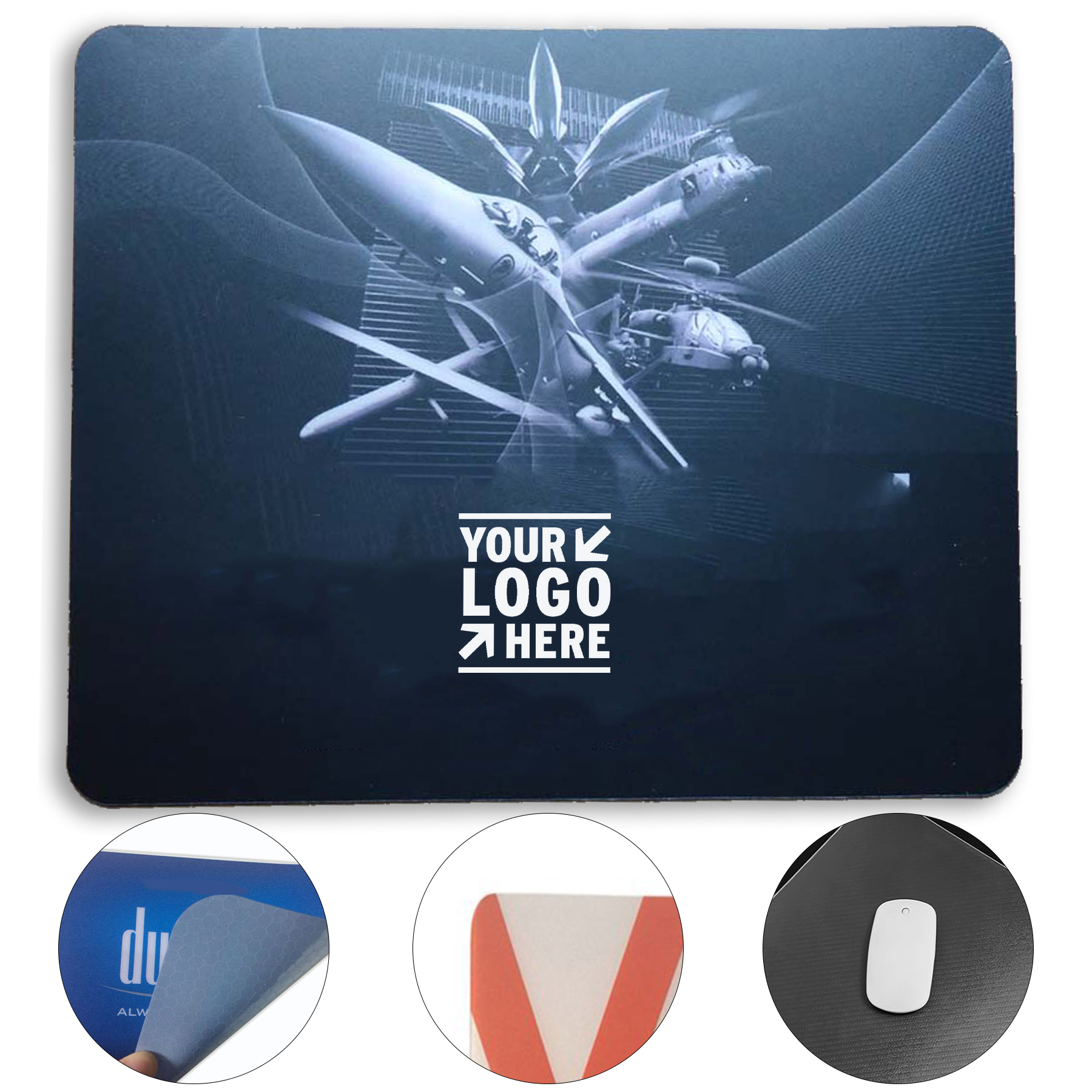 Customizable PVC Mouse Pad with Removable Adhesive