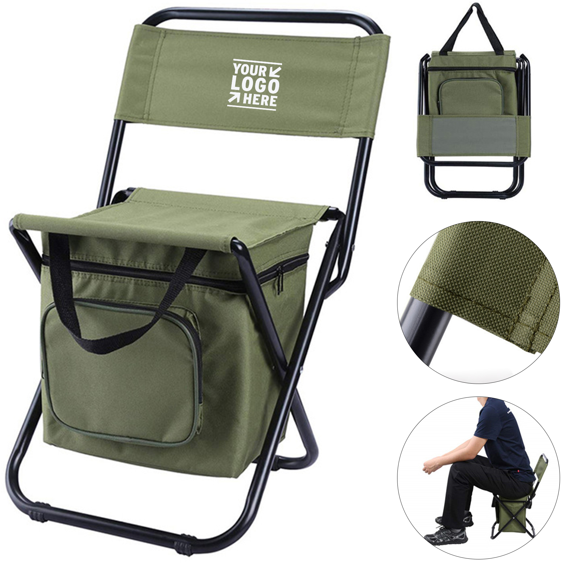 Compact Outdoor Folding Chair with Insulated Storage