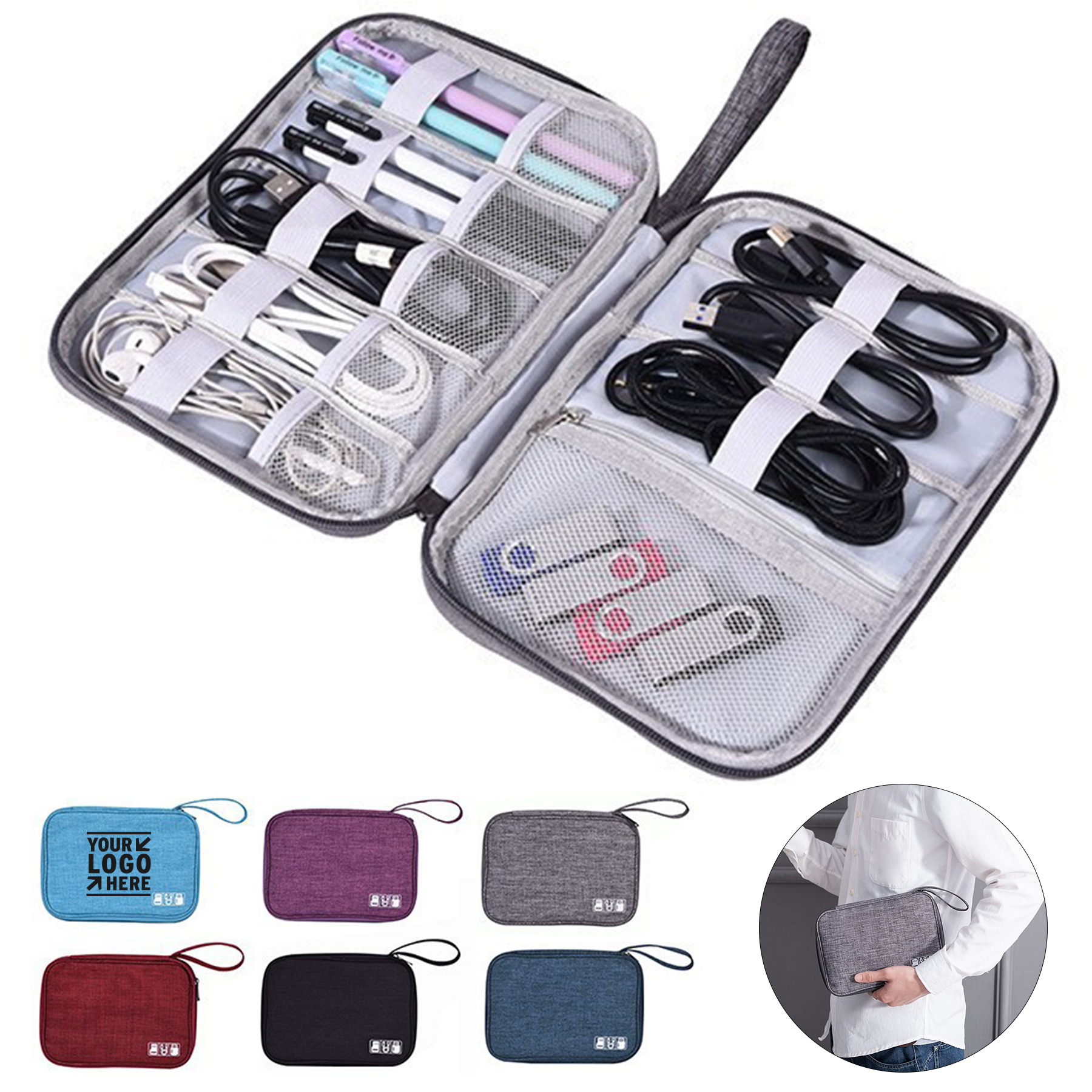 Compact Travel Electronics Organizer