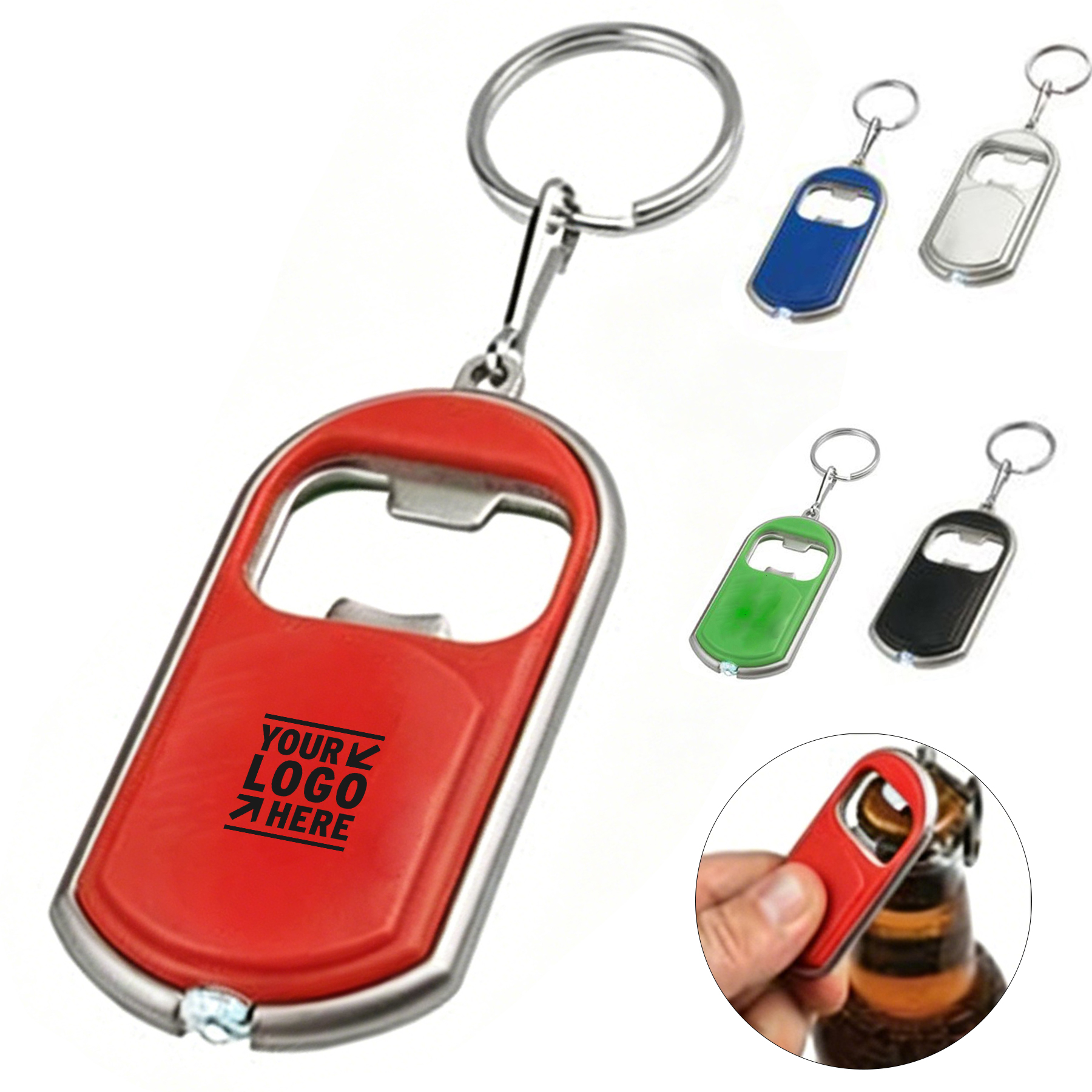 Multi-Function Bottle Opener Keychain with Light