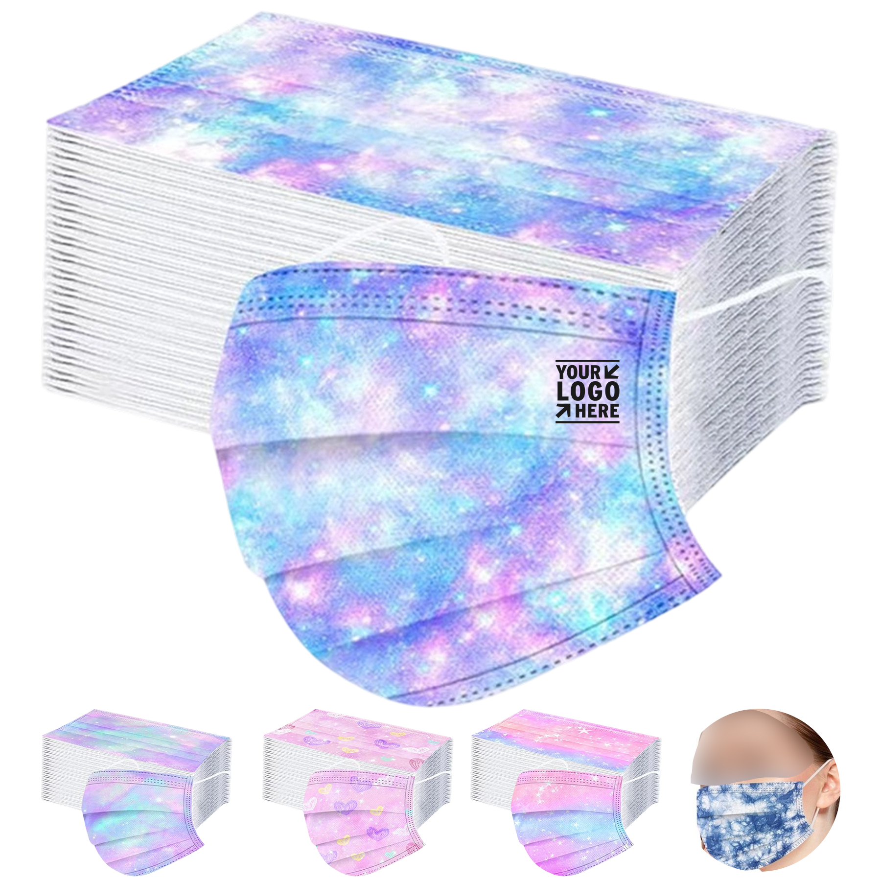 Colorful Patterned Disposable Face Coverings