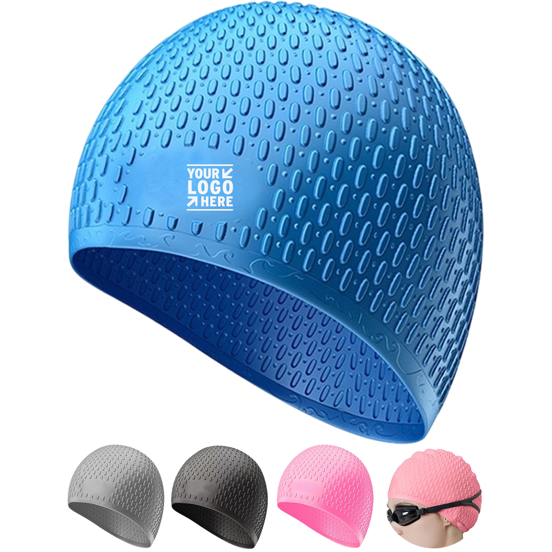 Flexible Silicone Swimming Cap for Adults