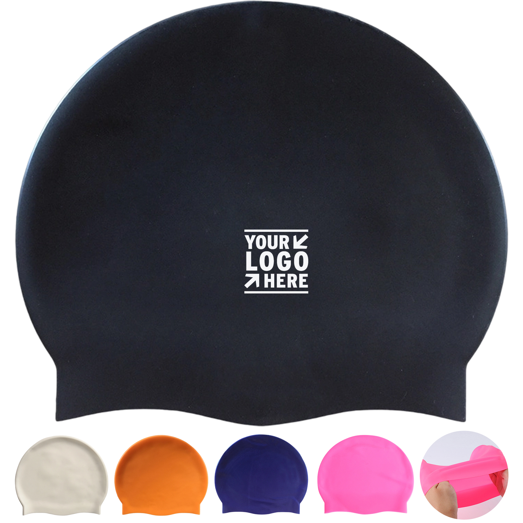 Flexible Silicone Swim Cap for Adults