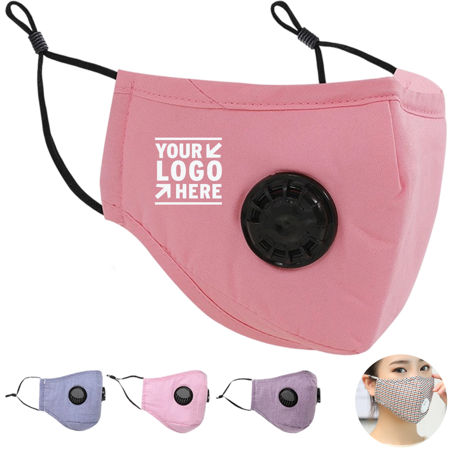 Breathable Plaid Cotton Face Cover