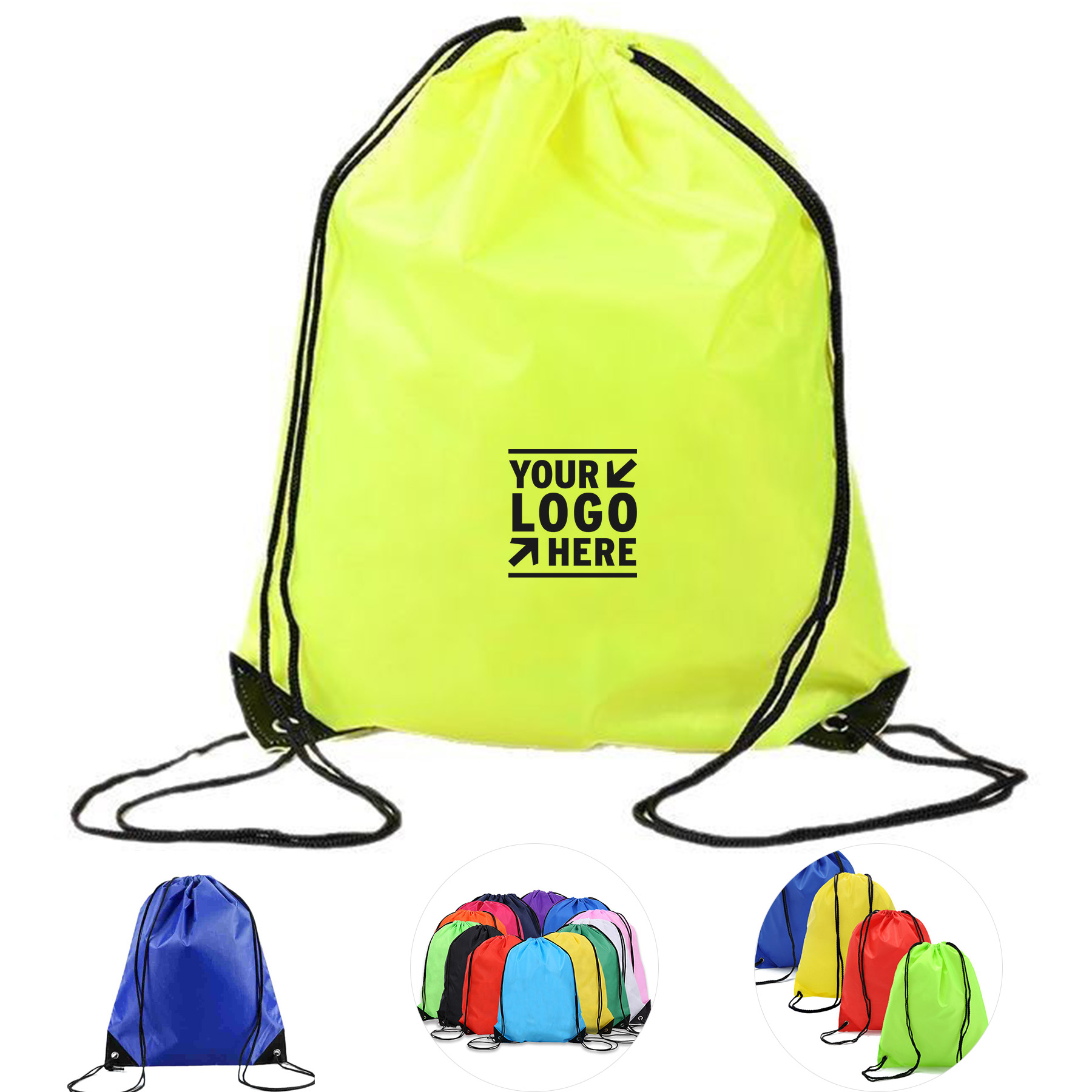 Versatile Polyester Drawstring Backpack