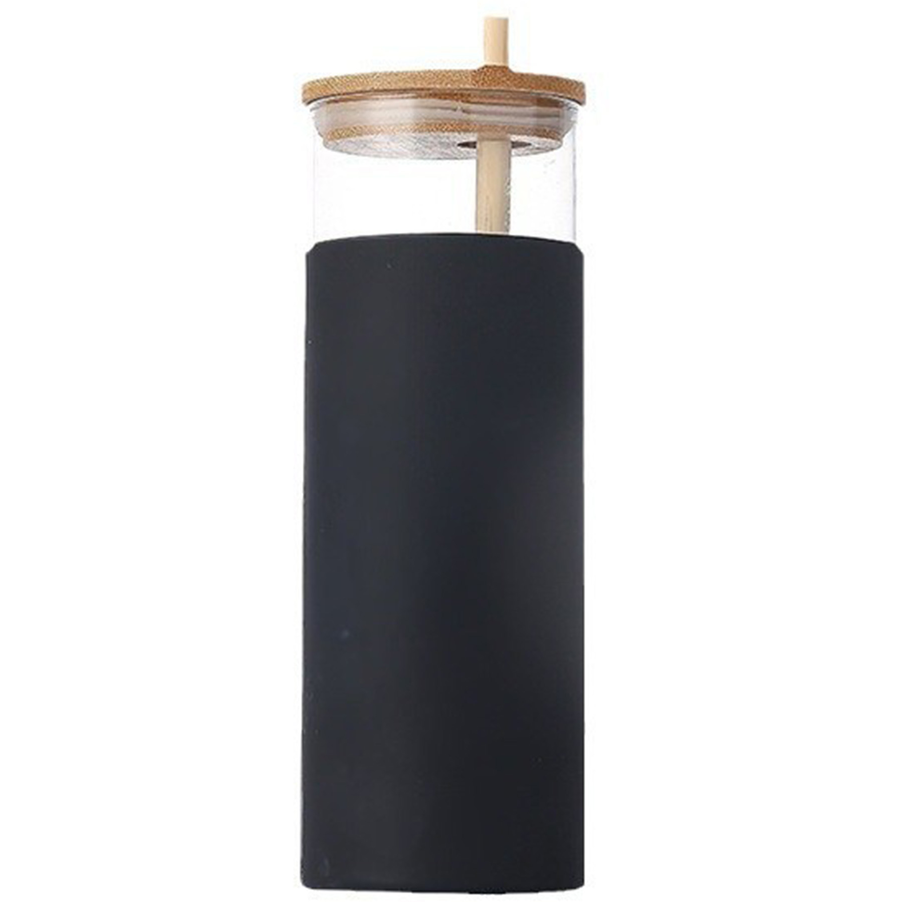 Premium Glass Beverage Bottle with Straw 2