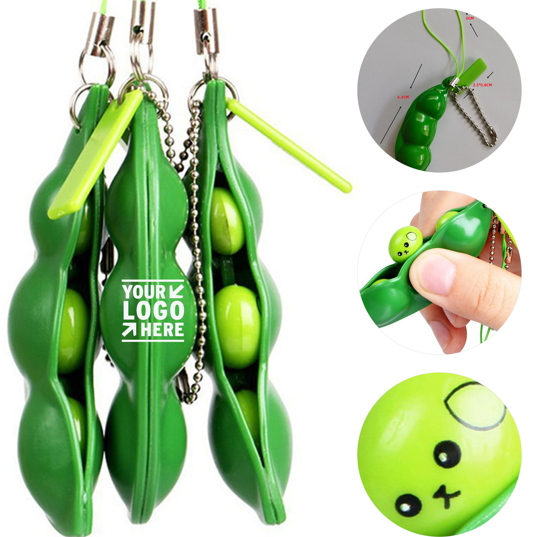 Squeeze Bean Stress Reliever Keychain