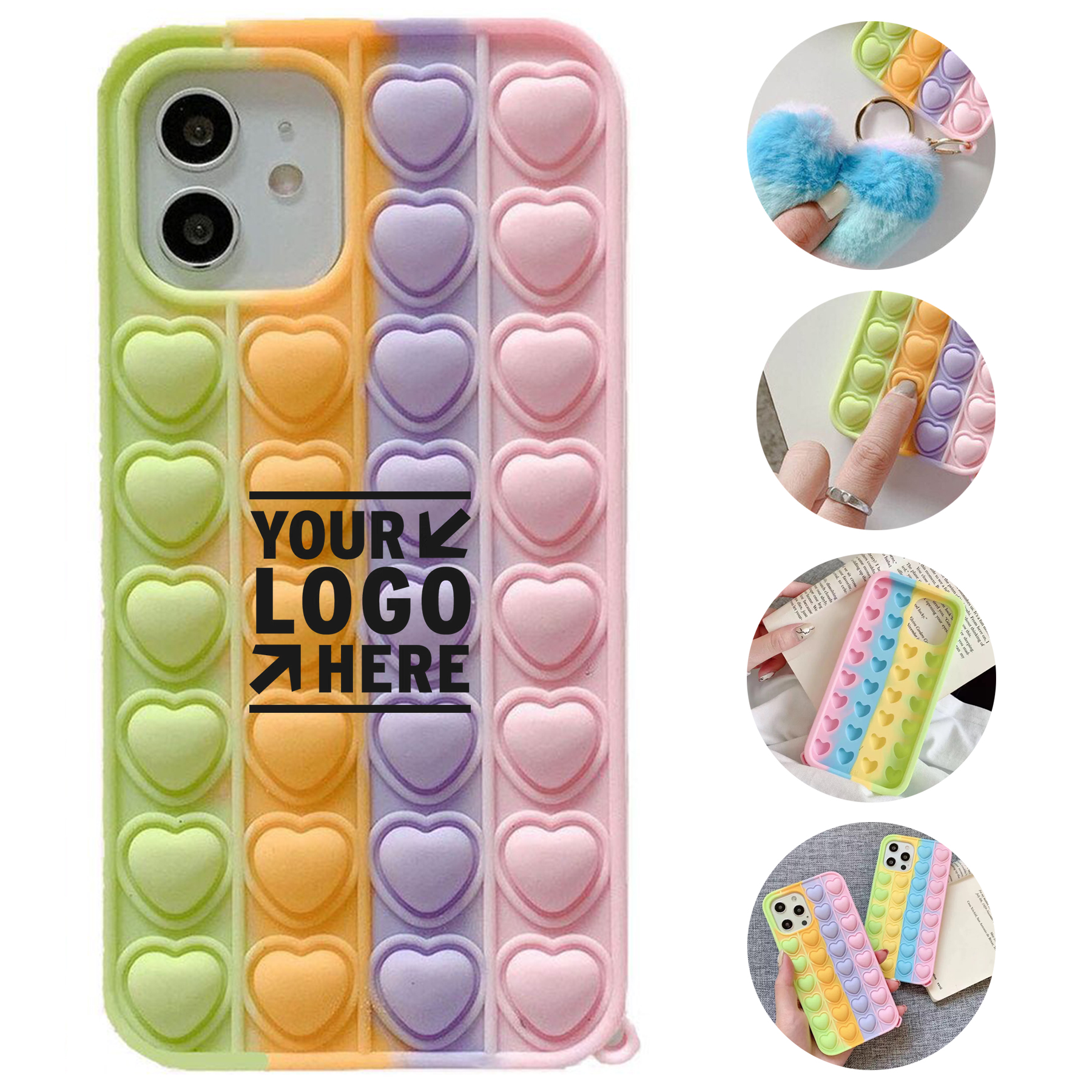 Stress Relief Phone Case with Pop Bubbles