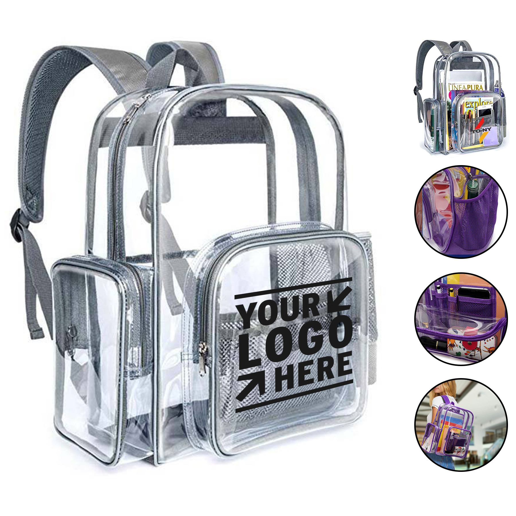 Durable Clear PVC Backpack for Events and Daily Use