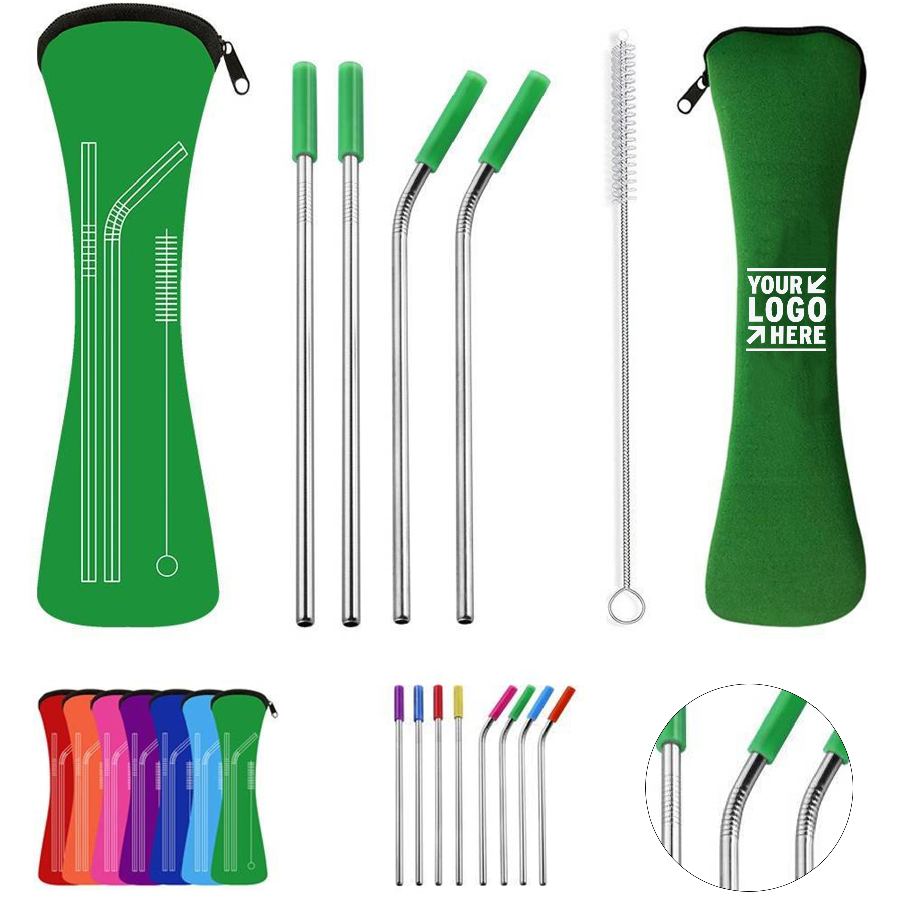 Eco-Friendly Reusable Metal Straw Kit