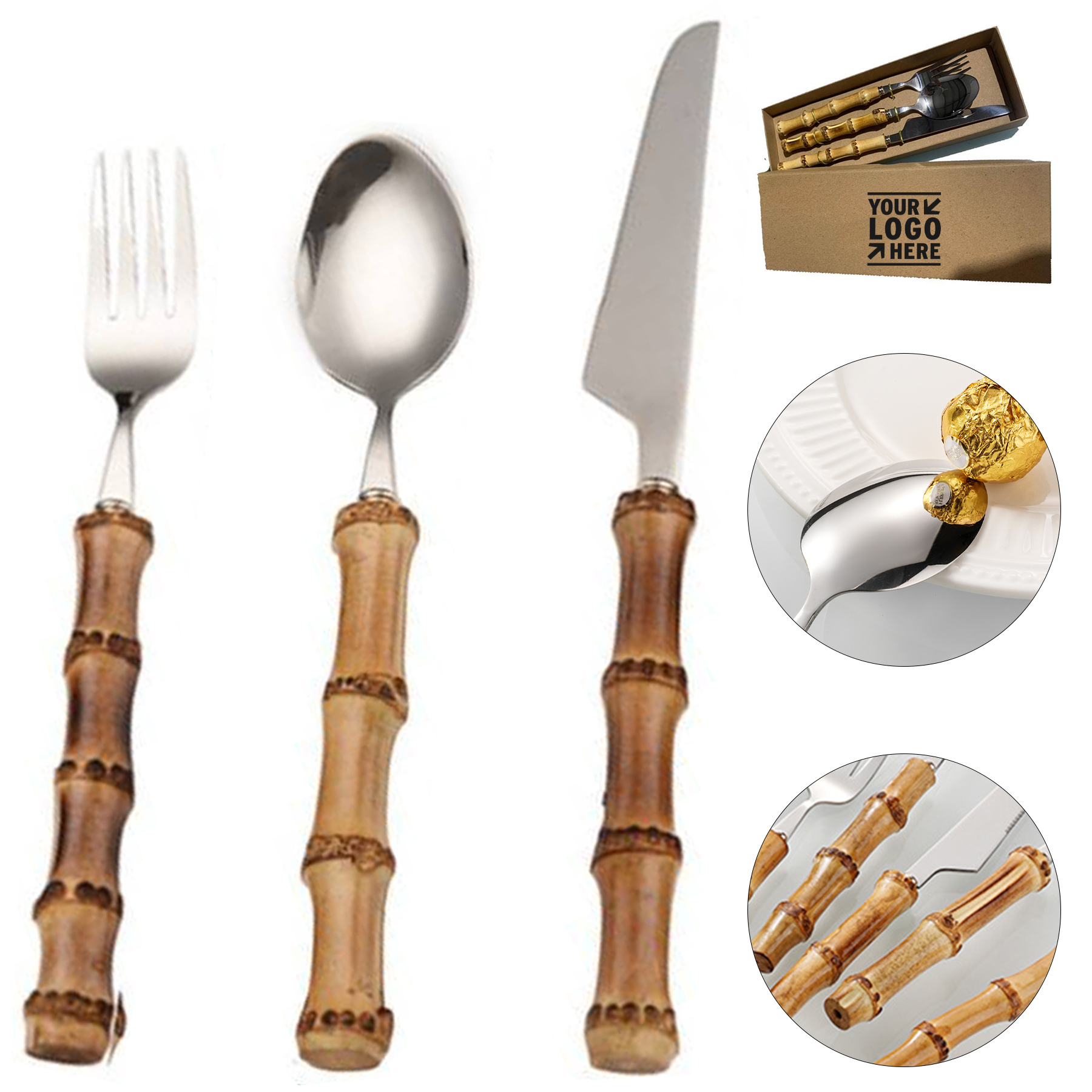 Eco-Friendly Bamboo and Steel Utensil Collection