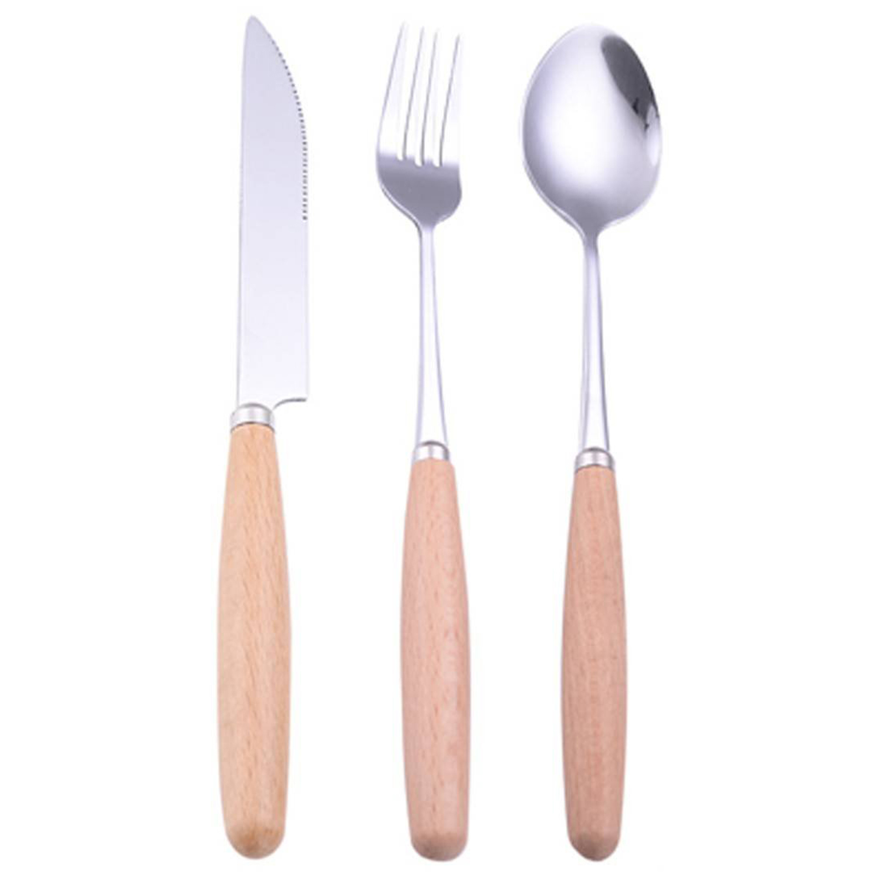 Eco-Friendly Wood and Steel Cutlery Set 2
