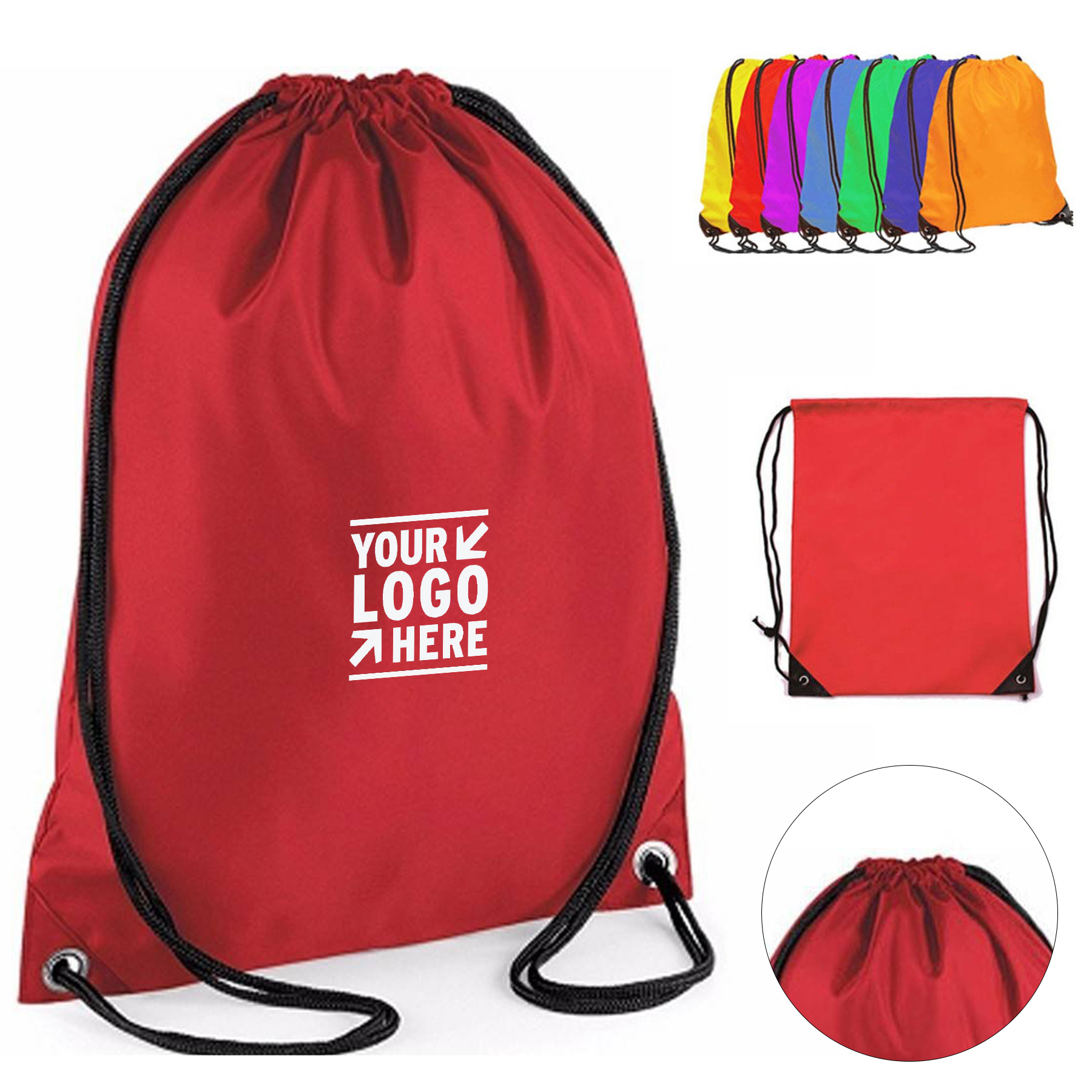 Versatile Polyester Drawstring Backpack