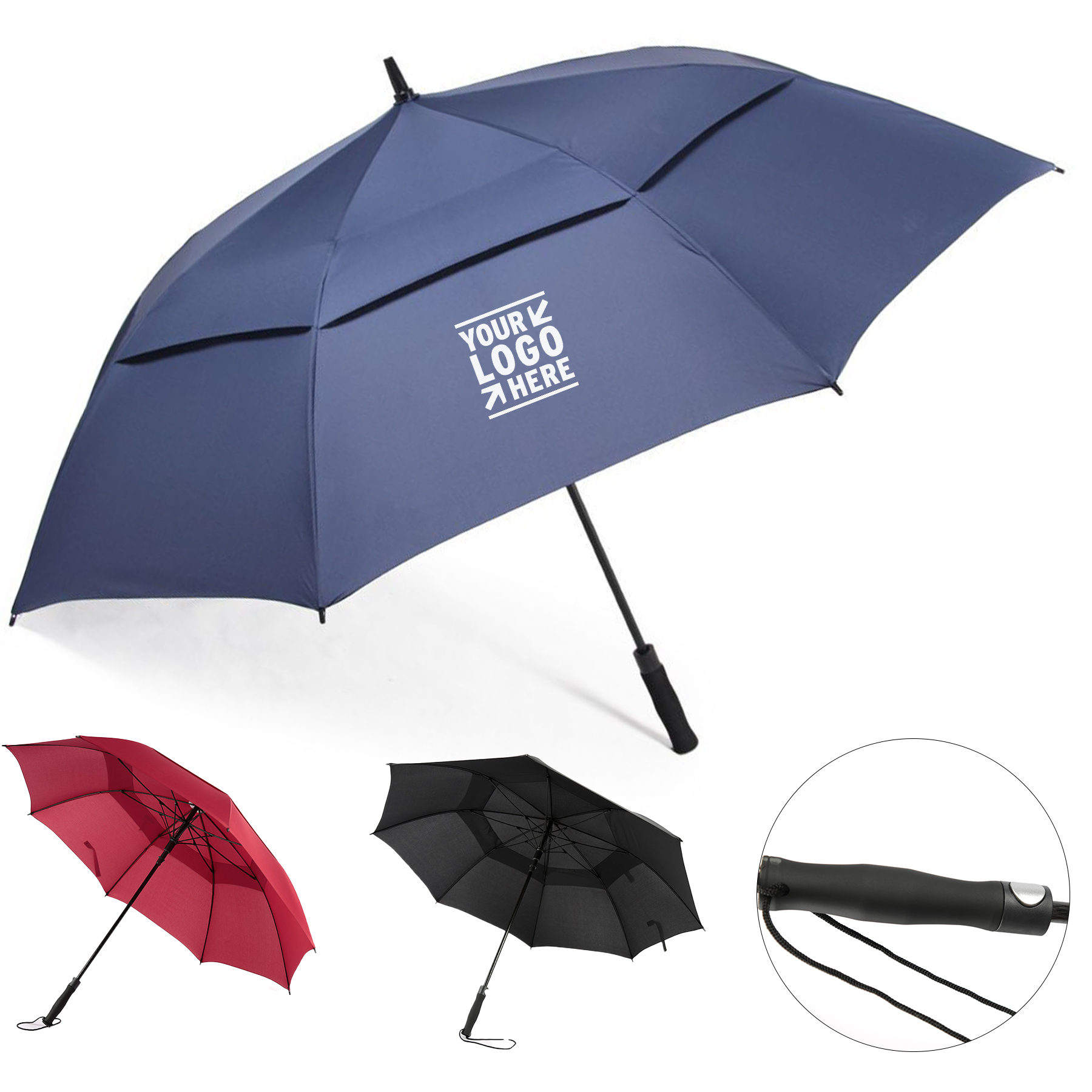 Large Wind-Resistant Golf Umbrella