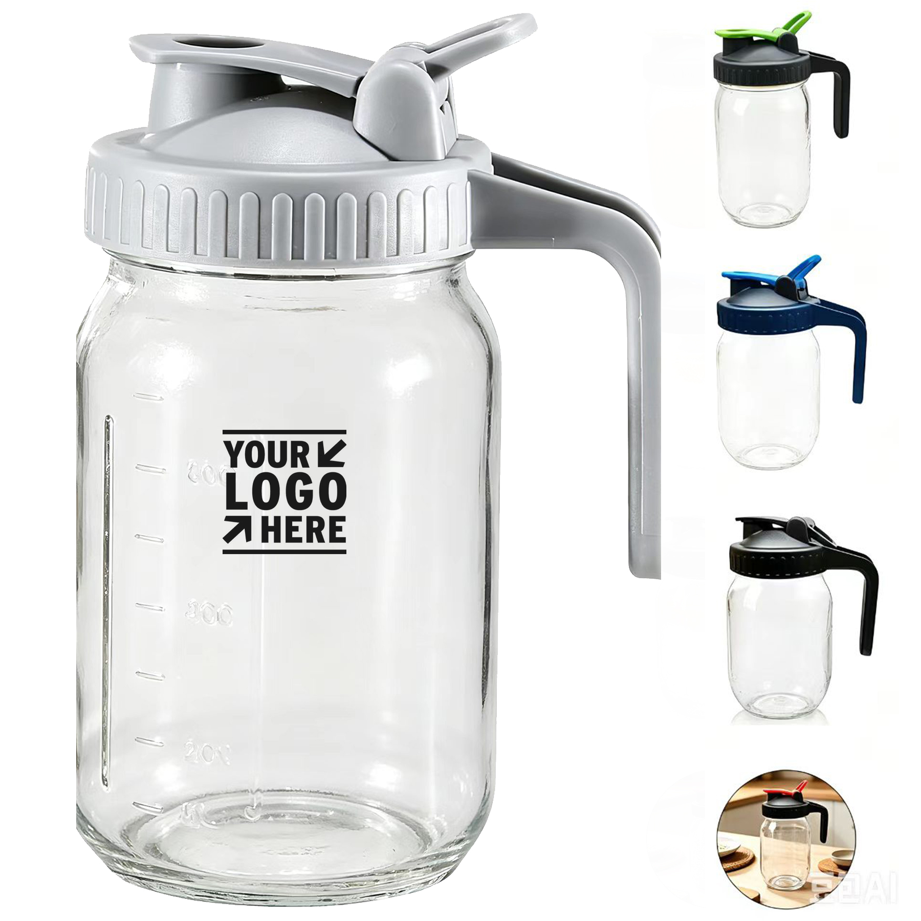 Glass Pitcher with Sealed Lid
