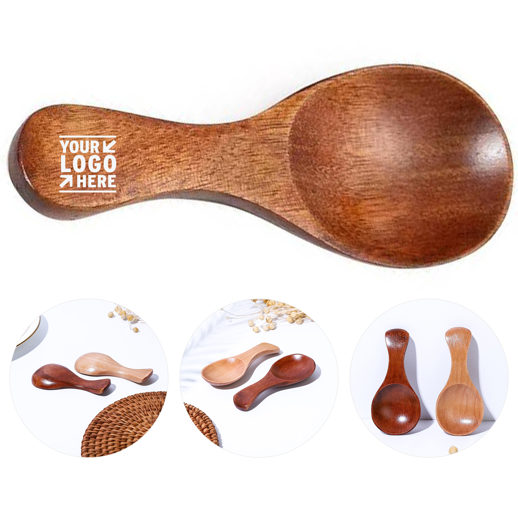 Natural Wood Mini Serving Spoons