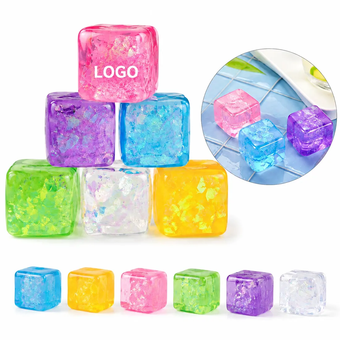 Stress Relief Slow Rebound Ice Cube Squishy Fidget Toy