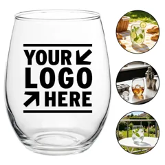 Contemporary Stemless Wine Glass