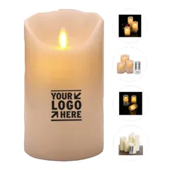 Ivory Flameless Pillar Candle Set with Remote