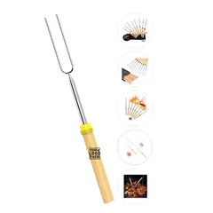 Adjustable Grilling Fork with Wooden Handle