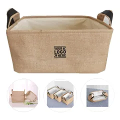 Foldable Natural Fiber Storage Bin