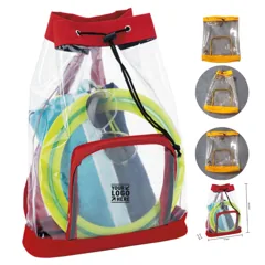 Clear Water-Resistant Drawstring Bag