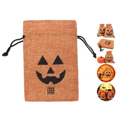 Festive Linen Drawstring Bag