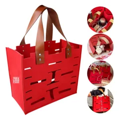 Elegant Red Felt Tote Bag
