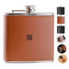 Premium Stainless Steel Leather Hip Flask
