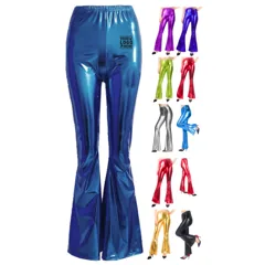 Elegant High-Rise Faux Leather Flare Trousers