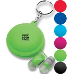 Flexible Silicone Earbud Holder with Key Ring