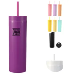 Insulated Beverage Cup with Straw and Cover