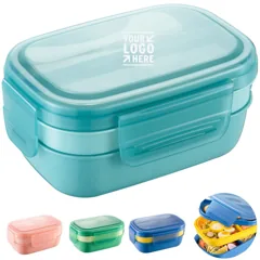 Multi-Compartment Meal Container with Utensils