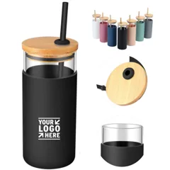 Eco-Friendly Glass Tumbler with Bamboo Lid