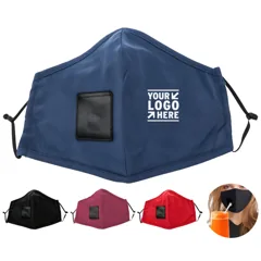 Reusable Cotton Face Cover with Beverage Opening